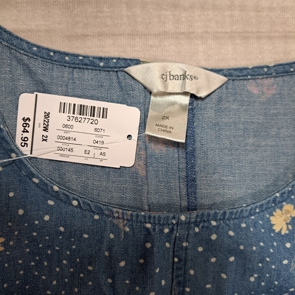 NWT CJ Banks Floral Denim Dress 20/22W - Picture 11 of 15